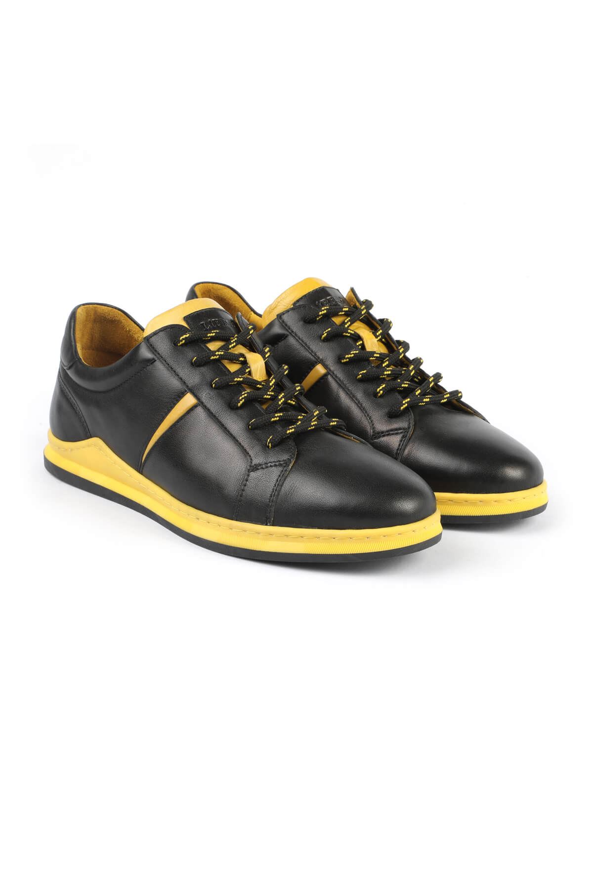 Libero 3196 Siyah Sarı Sneaker Ayakkabı