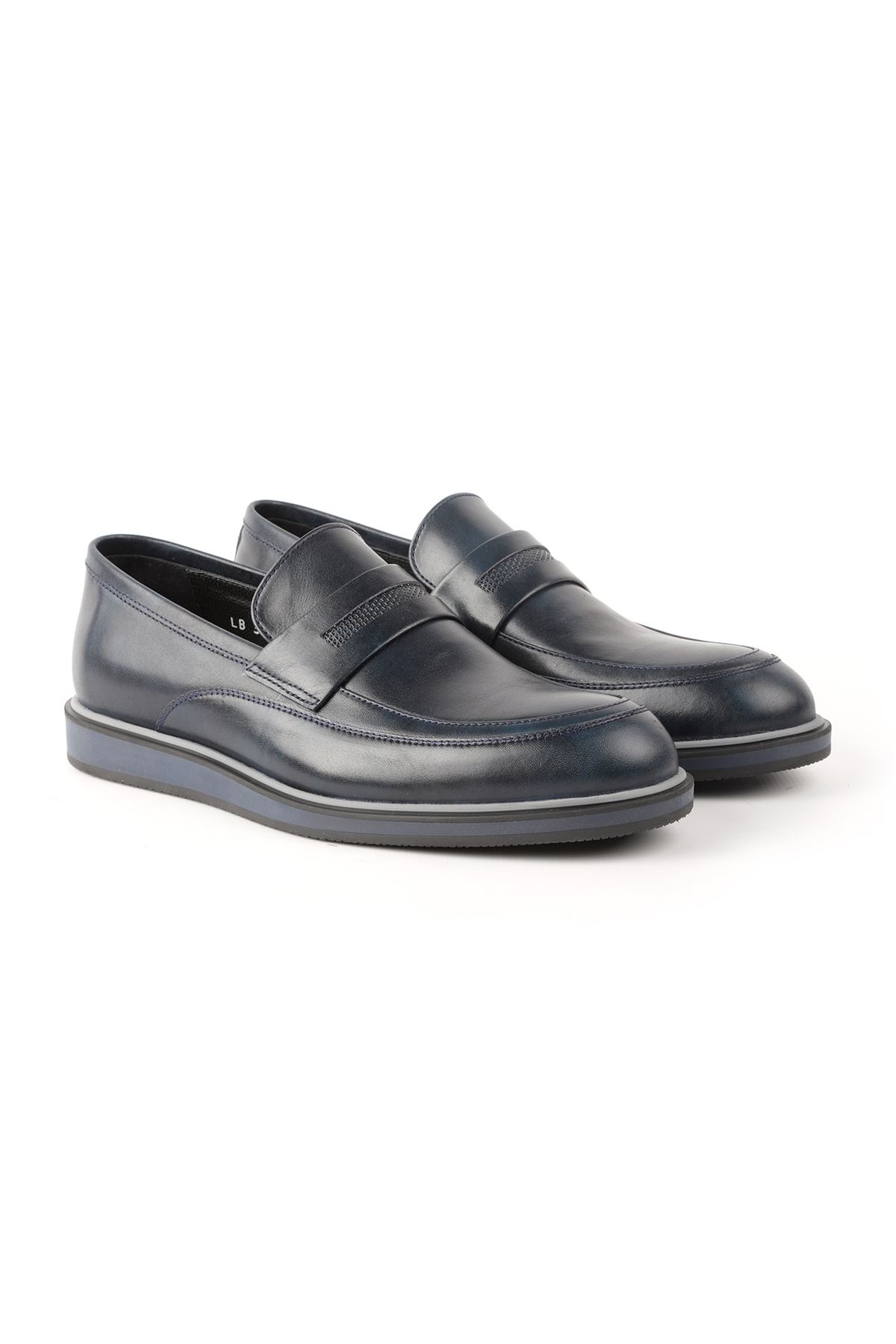 Libero L3668 Navy Blue Loafer Men's Shoes